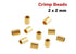 14K Gold Filled Crimp Beads 2x2 mm, (GF-381-2x2)